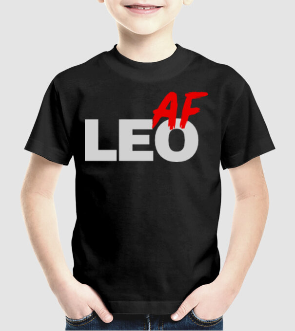 LEO as fuck model negru pe tricou
