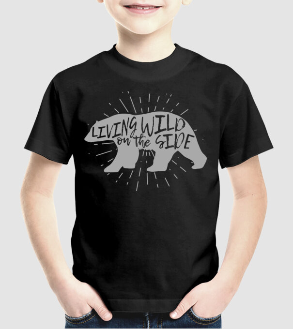 Living on a wild side X model negru pe tricou