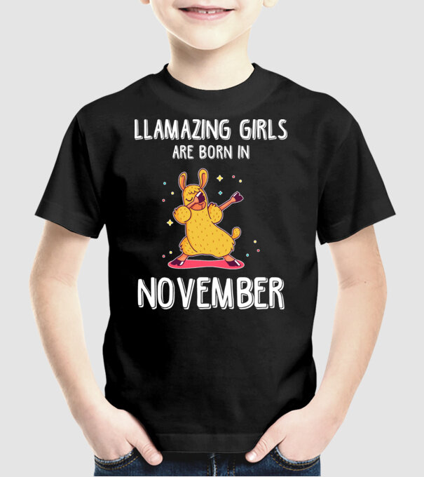 llamazing girls are born in november model negru pe tricou