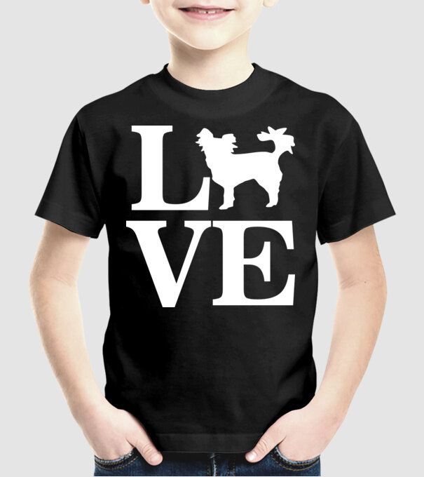 LOVE CHIHUAHUA model negru pe tricou