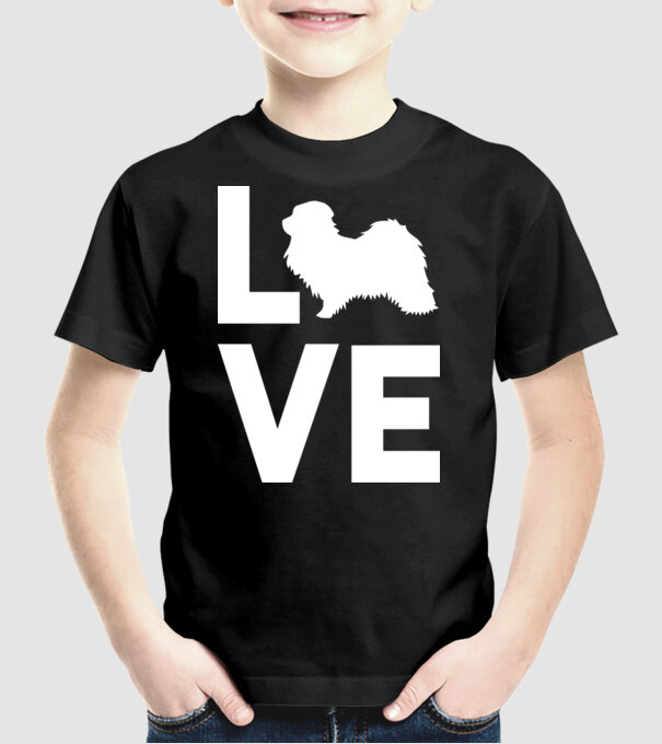 LOVE Havanese model negru pe tricou