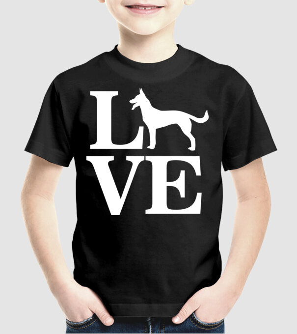 LOVE CIOBANESC GERMAN model negru pe tricou