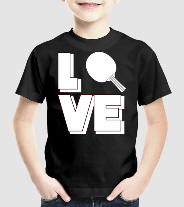 Love pingpong model negru pe tricou