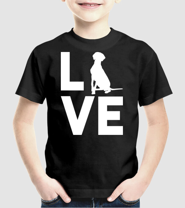 LOVE Vizsla model negru pe tricou