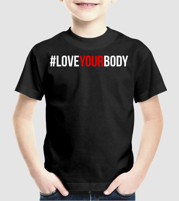 Love Your Body - Iubește-ți corpul model negru pe tricou