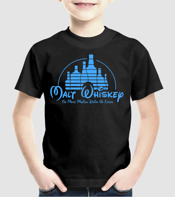 Malt Whiskey model negru pe tricou