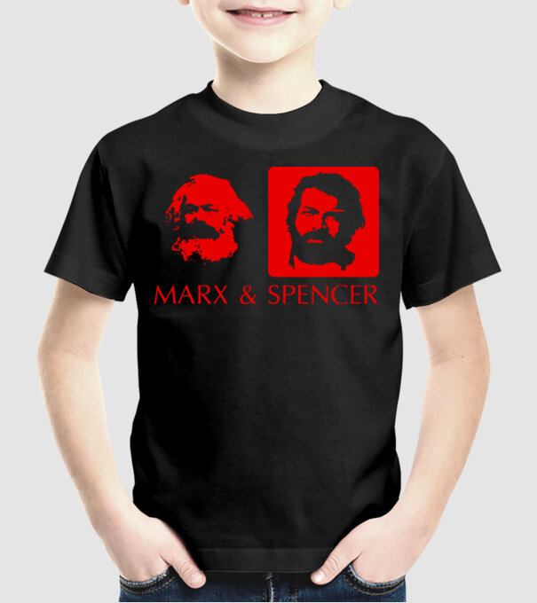 MARX and Spencer model negru pe tricou