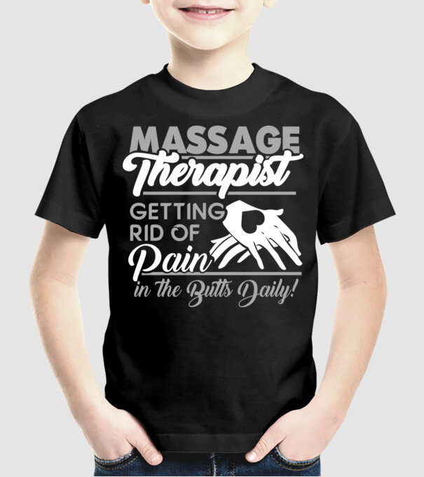 Massage pain model negru pe tricou