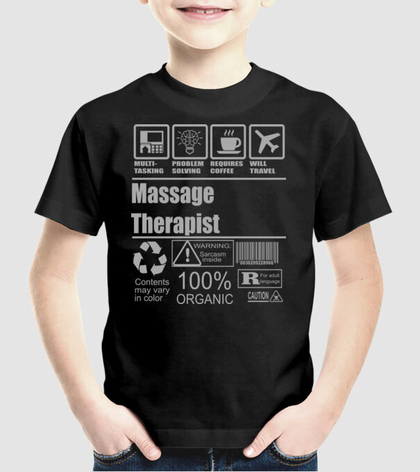 Massage Theraphist model negru pe tricou