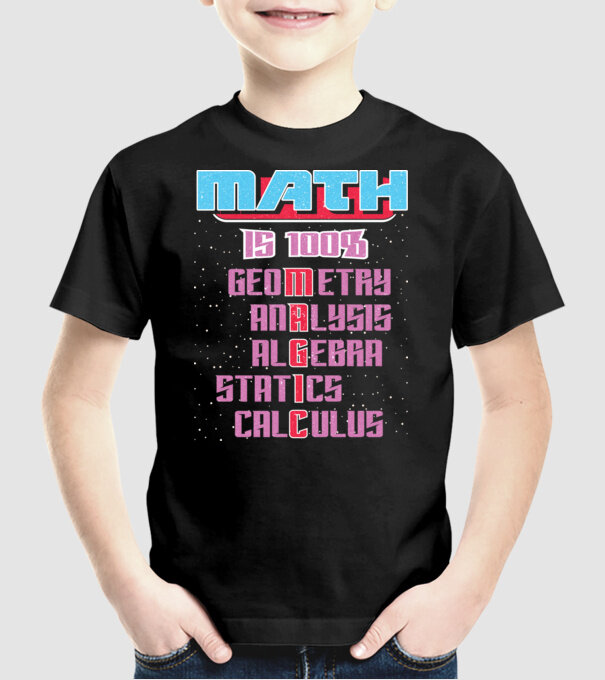 MATH magic retro prespălat model negru pe tricou