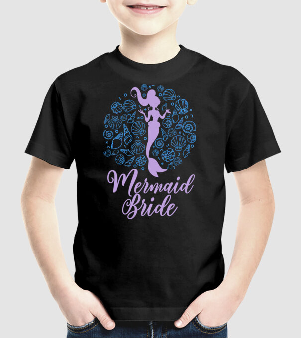 MermaidTeam Bride model negru pe tricou