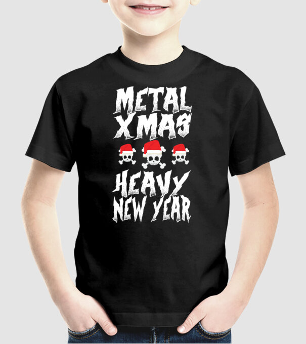 Metal x-mas - Heavy new year model negru pe tricou