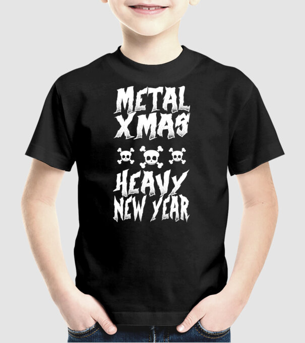 Metal x-mas - Heavy new year model negru pe tricou