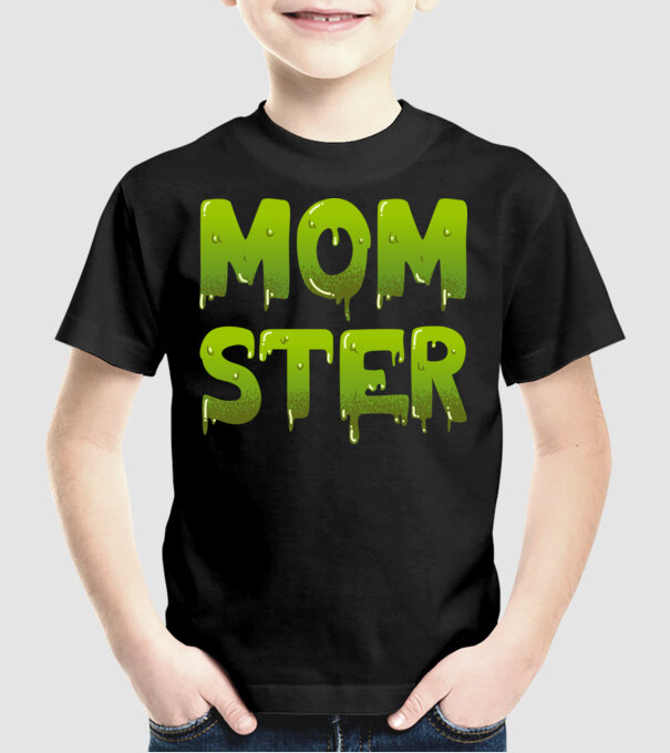 Momster model negru pe tricou