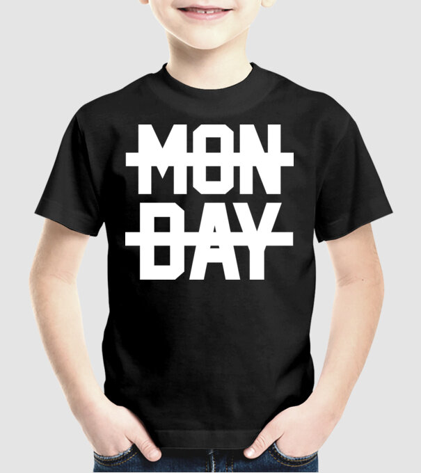 Monday model negru pe tricou