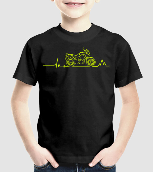 ECG Motociclist model negru pe tricou