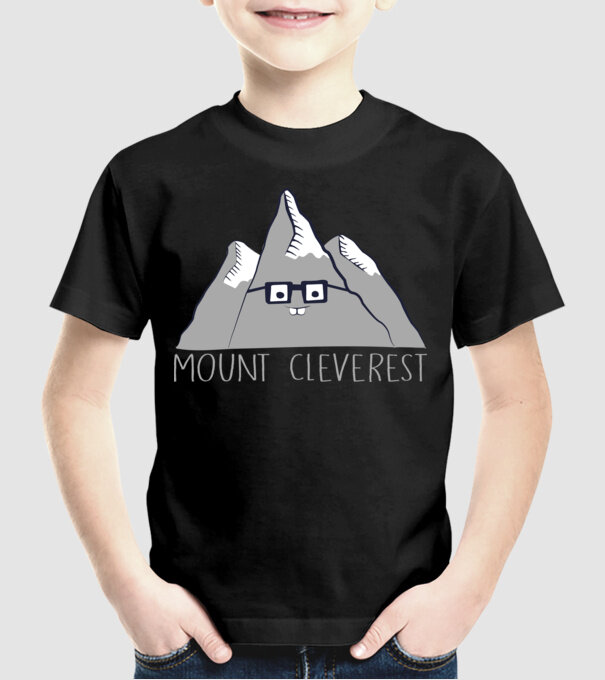 Mount cleverest model negru pe tricou