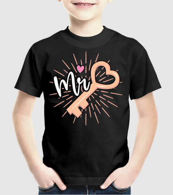 Mr key to the heart model negru pe tricou