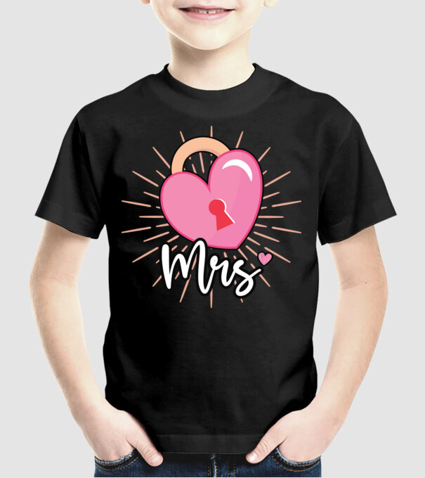Mrs key to the heart model negru pe tricou