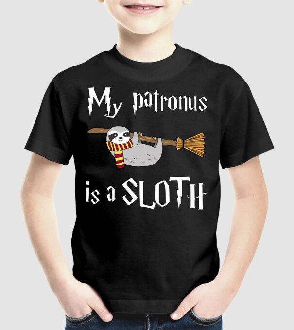 my patronus is a sloth model negru pe tricou