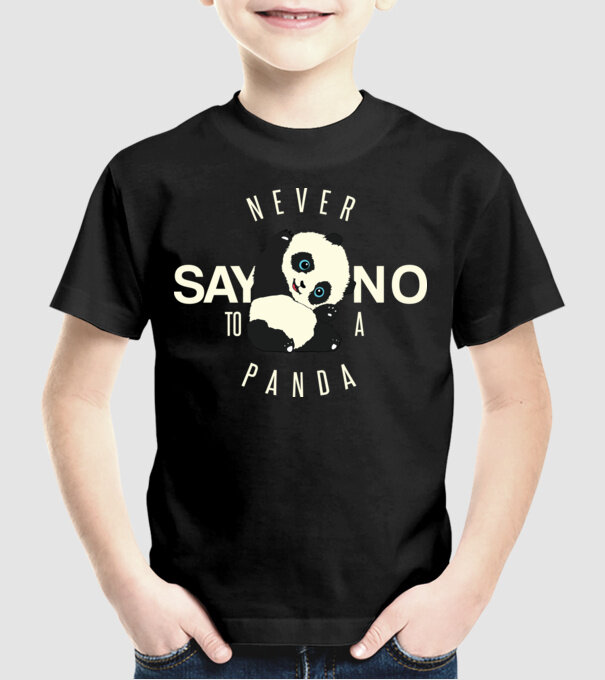 Never say no model negru pe tricou