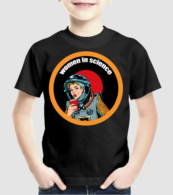 Femeile în știință model negru pe tricou