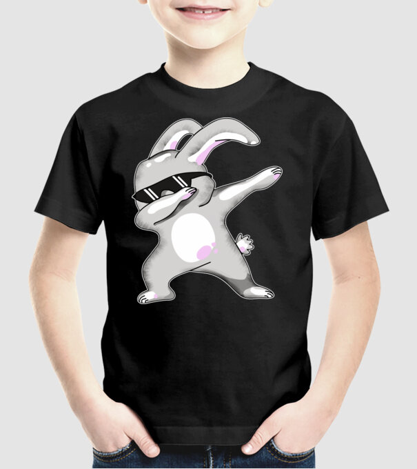 Iepuraș DAB model negru pe tricou