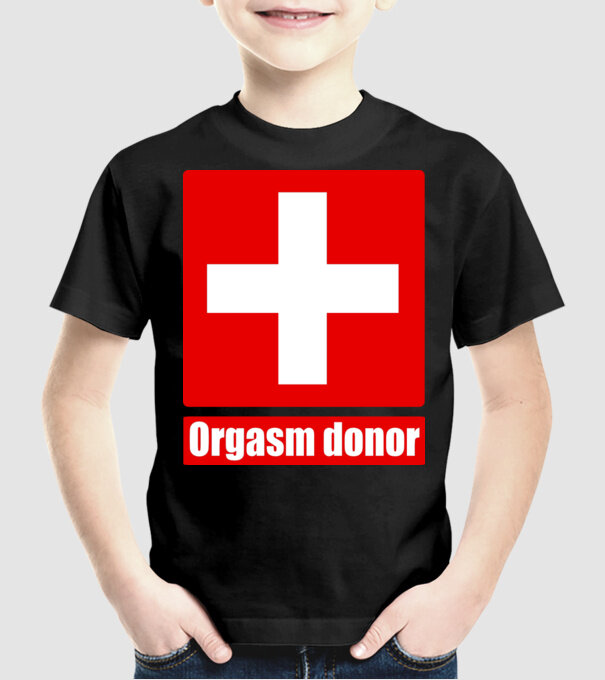 orgasm model negru pe tricou