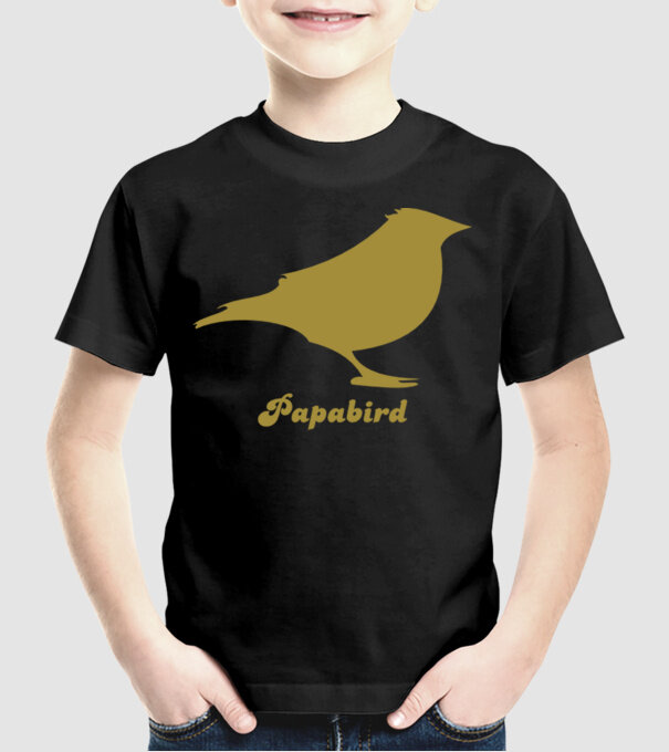 Papa bird model negru pe tricou