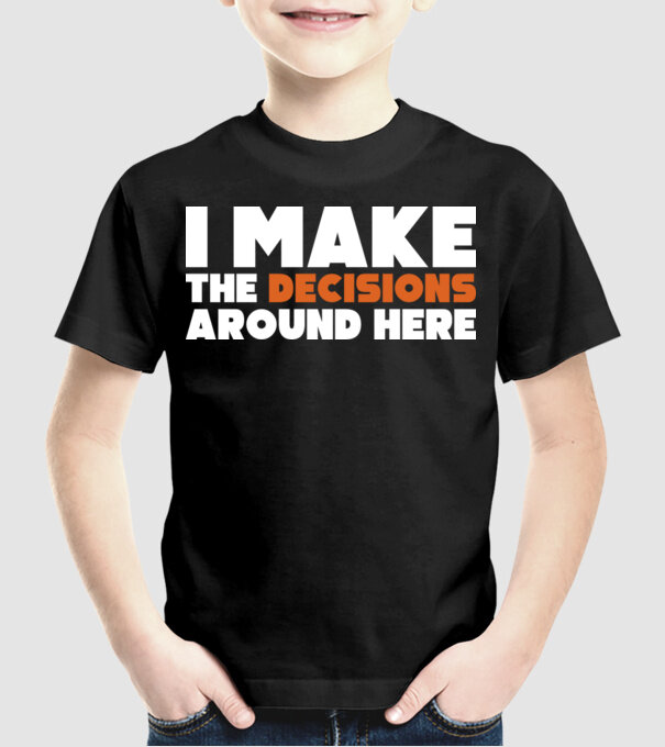Motiv cuplu I make decisions model negru pe tricou