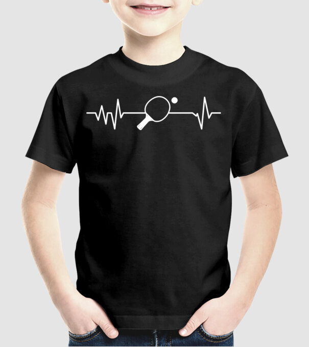 Ping pong ekg model negru pe tricou