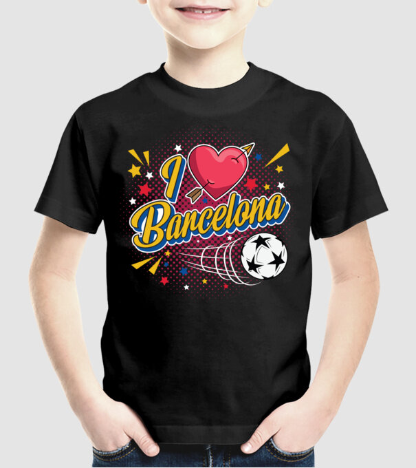 Popart Barcelona model negru pe tricou