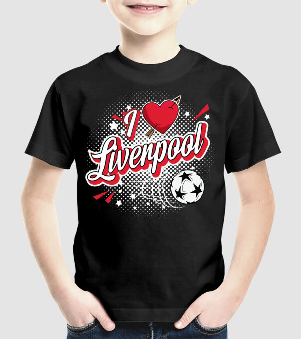 Popart Liverpool model negru pe tricou