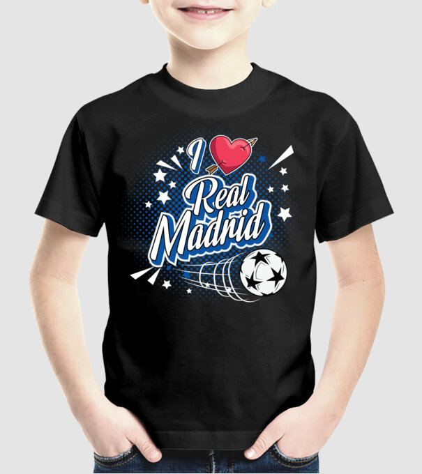 Popart RealMadrid model negru pe tricou
