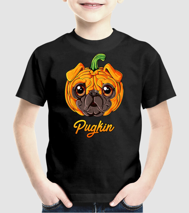 Pugkin model negru pe tricou
