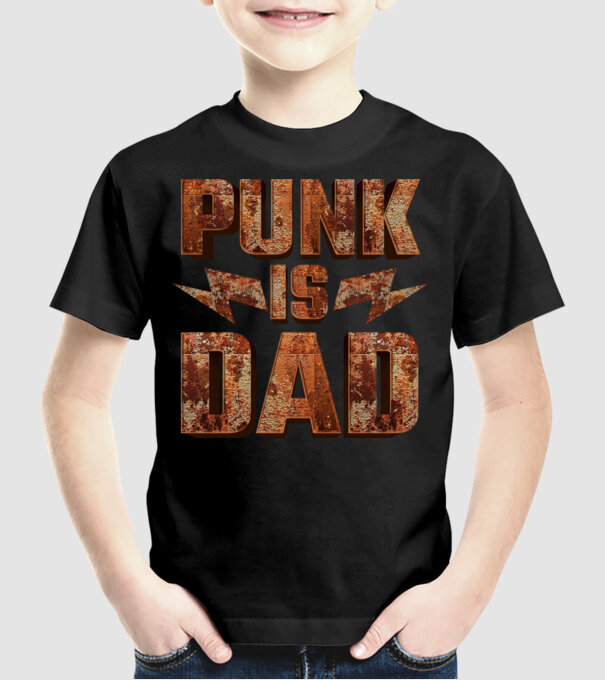 PUNK IS DAD model negru pe tricou