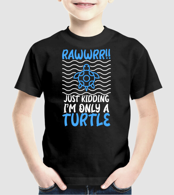 Rawwr turtle model negru pe tricou