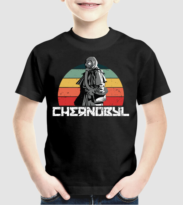 Retro chernobyl model negru pe tricou