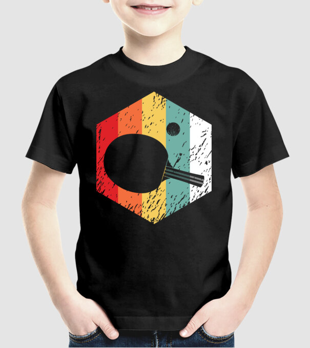 Retro Ping Pong model negru pe tricou