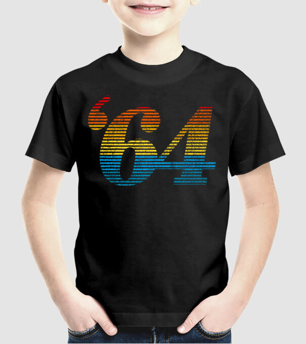 Retro Birthday 1964 model negru pe tricou