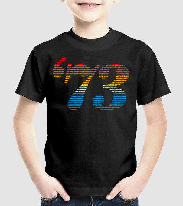 Retro Birthday 1973 model negru pe tricou