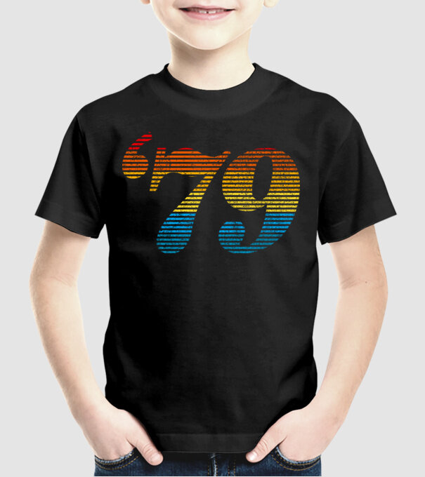 Retro Birthday 1979 model negru pe tricou