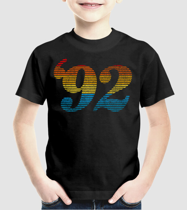 Retro Birthday 1992 model negru pe tricou