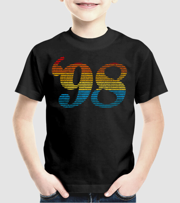 Retro Birthday 1998 model negru pe tricou