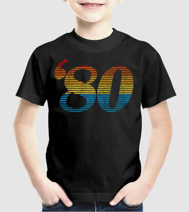Retro Birthday 1980 model negru pe tricou