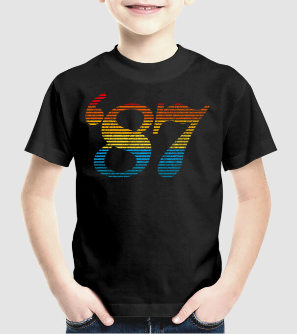 Retro Birthday 1987 model negru pe tricou