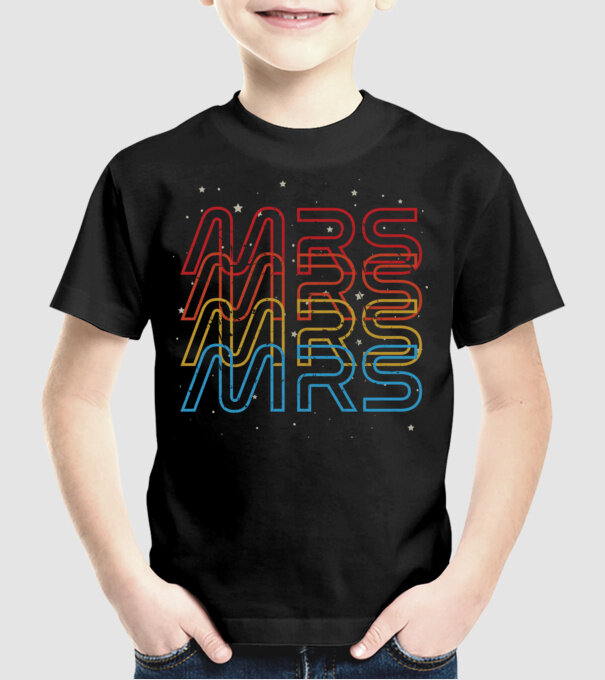 Retro vintage nasa couple mrs model negru pe tricou