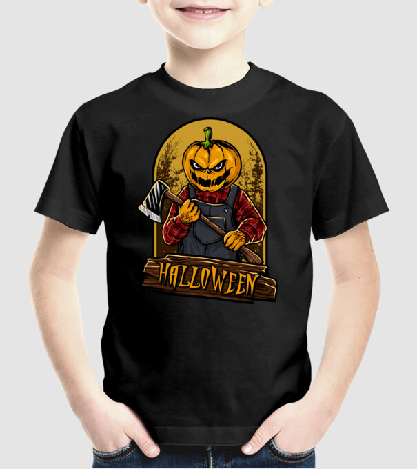 Scary halloween model negru pe tricou