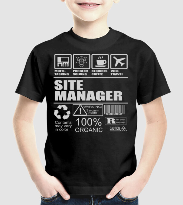 Site manager model negru pe tricou