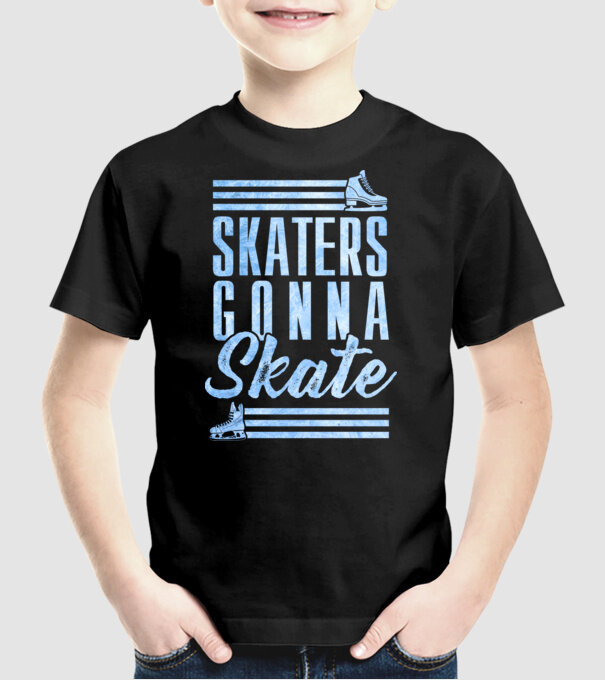 skaters gonna skate model negru pe tricou